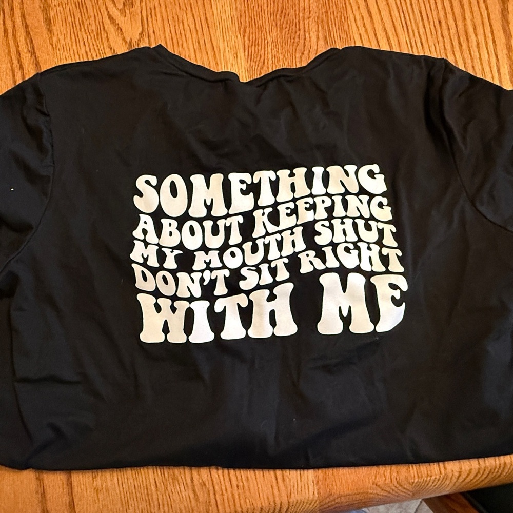 Graphic Black Tee with White Text
